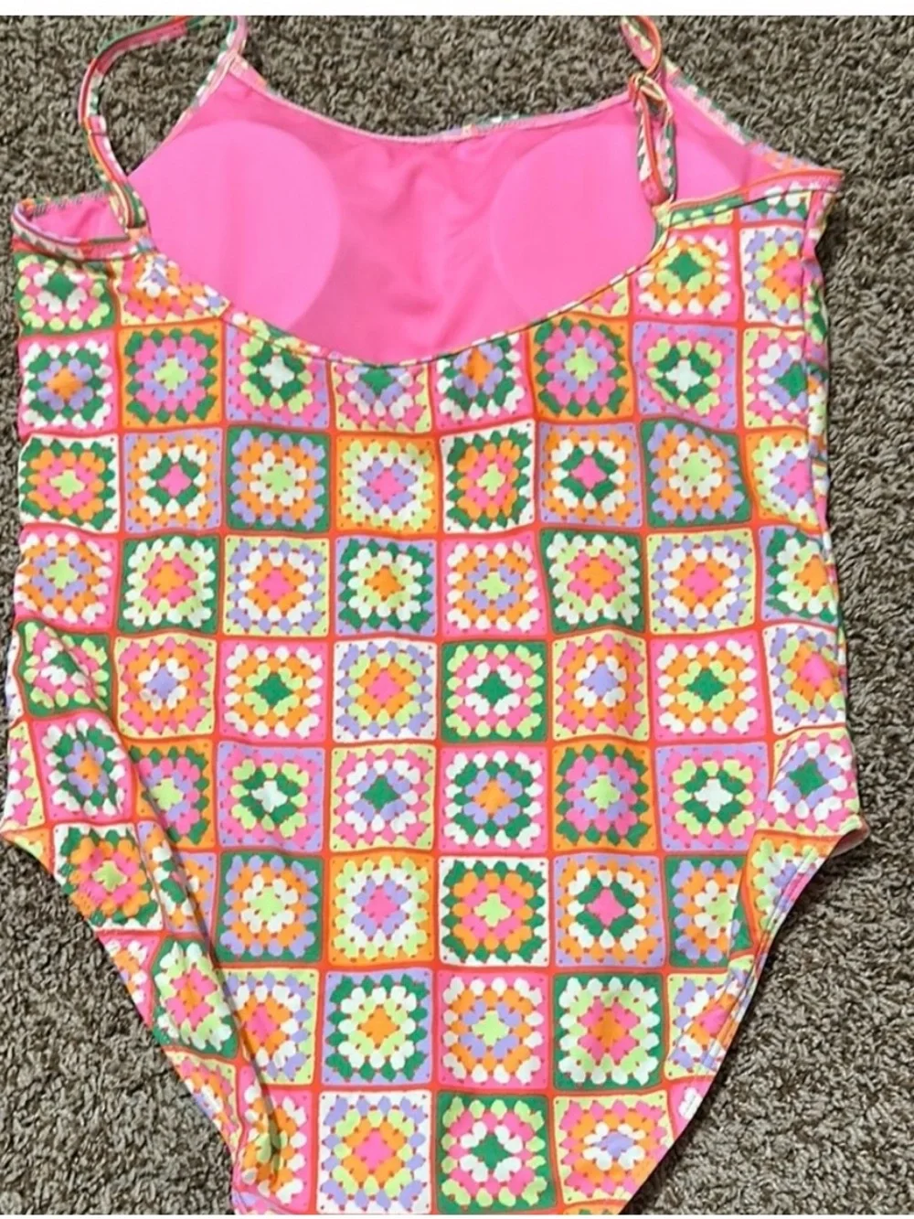 Pink Lily Pastel Boho Crochet-Print bathing suit and wrap